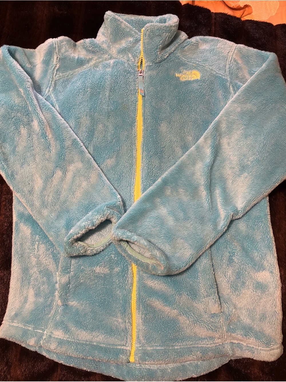 The North Face turquoise sherpa jacket XL/TG child 18